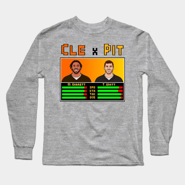 Jam Session - Cleveland vs Pittsburgh - Garrett vs Watt Long Sleeve T-Shirt by Docker Tees